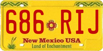 NM license plate 686RIJ
