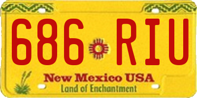 NM license plate 686RIU