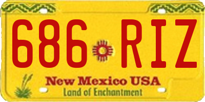 NM license plate 686RIZ