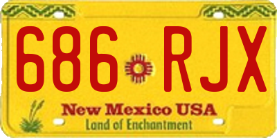 NM license plate 686RJX