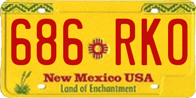 NM license plate 686RKO