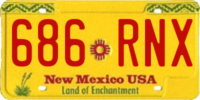 NM license plate 686RNX