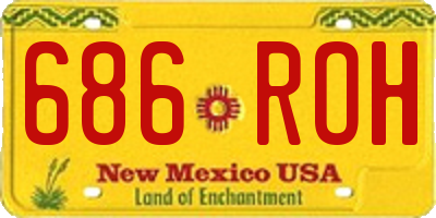 NM license plate 686ROH
