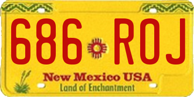 NM license plate 686ROJ