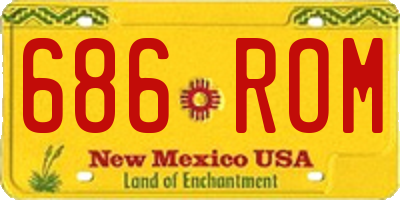 NM license plate 686ROM