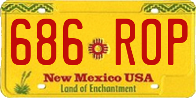 NM license plate 686ROP