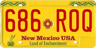 NM license plate 686ROQ