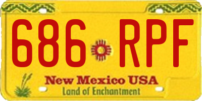 NM license plate 686RPF