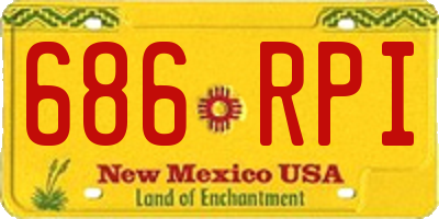 NM license plate 686RPI