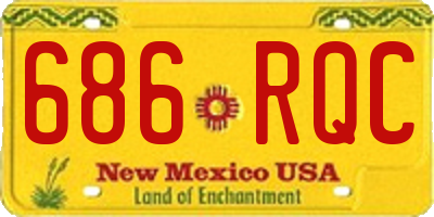 NM license plate 686RQC