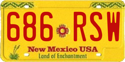 NM license plate 686RSW