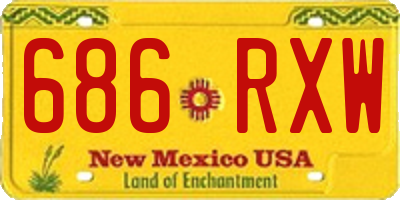 NM license plate 686RXW