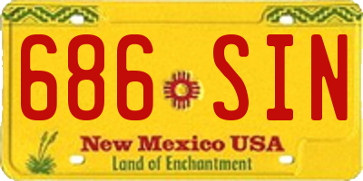 NM license plate 686SIN