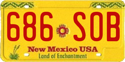 NM license plate 686SOB