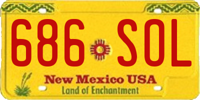 NM license plate 686SOL