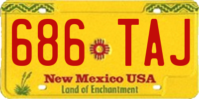 NM license plate 686TAJ
