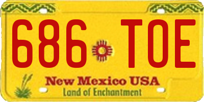 NM license plate 686TOE