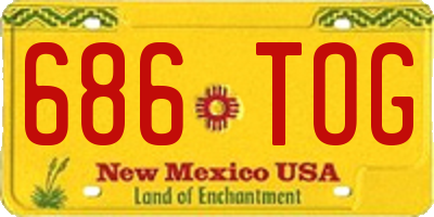 NM license plate 686TOG