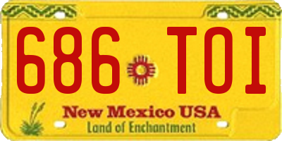 NM license plate 686TOI