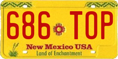NM license plate 686TOP