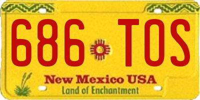 NM license plate 686TOS