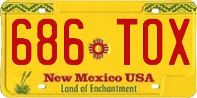 NM license plate 686TOX
