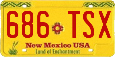 NM license plate 686TSX