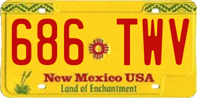 NM license plate 686TWV