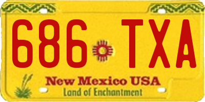 NM license plate 686TXA