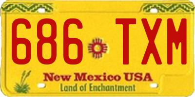 NM license plate 686TXM