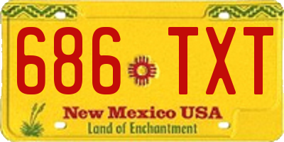 NM license plate 686TXT
