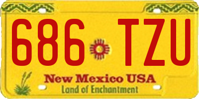 NM license plate 686TZU