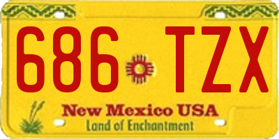 NM license plate 686TZX