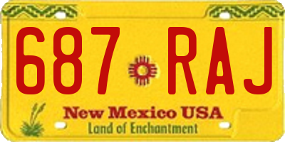 NM license plate 687RAJ