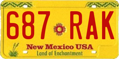 NM license plate 687RAK