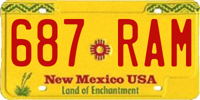 NM license plate 687RAM