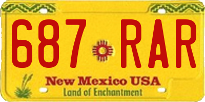 NM license plate 687RAR