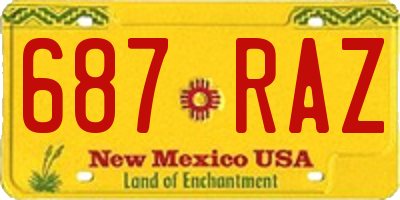 NM license plate 687RAZ