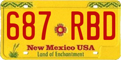 NM license plate 687RBD
