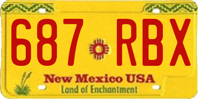 NM license plate 687RBX