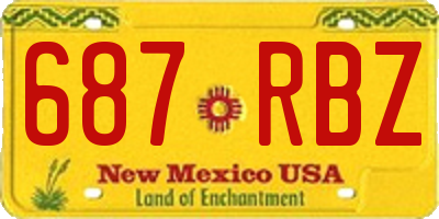 NM license plate 687RBZ