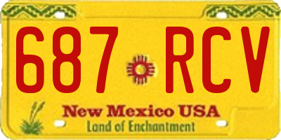 NM license plate 687RCV