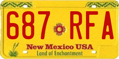 NM license plate 687RFA