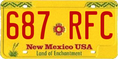NM license plate 687RFC