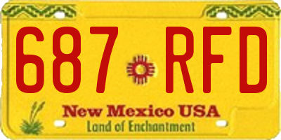 NM license plate 687RFD
