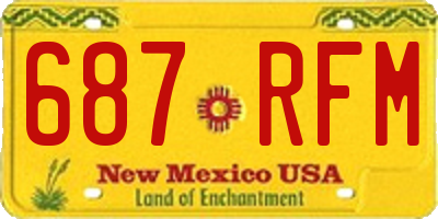 NM license plate 687RFM