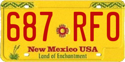 NM license plate 687RFO
