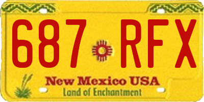 NM license plate 687RFX