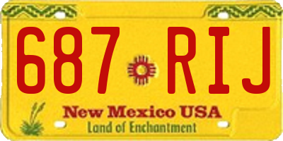 NM license plate 687RIJ