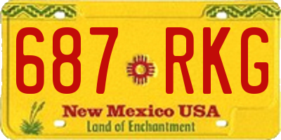NM license plate 687RKG